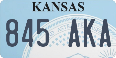 KS license plate 845AKA