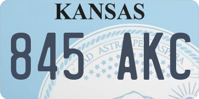 KS license plate 845AKC