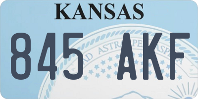 KS license plate 845AKF
