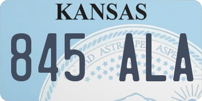 KS license plate 845ALA
