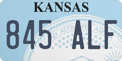 KS license plate 845ALF
