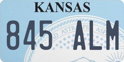 KS license plate 845ALM