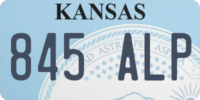 KS license plate 845ALP