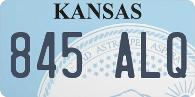 KS license plate 845ALQ