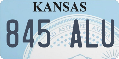 KS license plate 845ALU