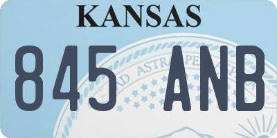 KS license plate 845ANB