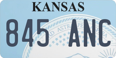 KS license plate 845ANC