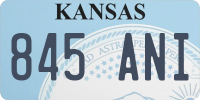KS license plate 845ANI