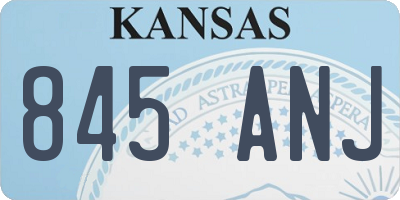 KS license plate 845ANJ