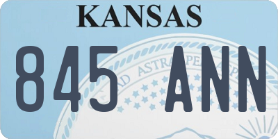KS license plate 845ANN