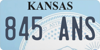 KS license plate 845ANS