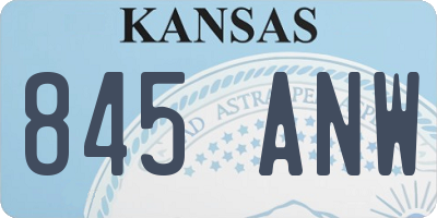 KS license plate 845ANW