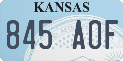 KS license plate 845AOF