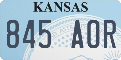 KS license plate 845AOR