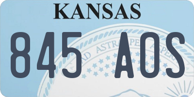 KS license plate 845AOS