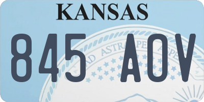 KS license plate 845AOV