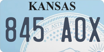 KS license plate 845AOX