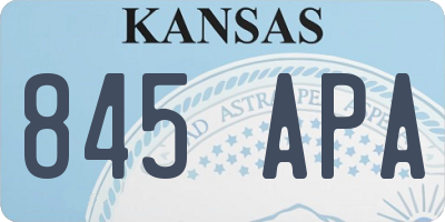 KS license plate 845APA