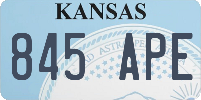 KS license plate 845APE
