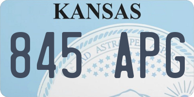 KS license plate 845APG