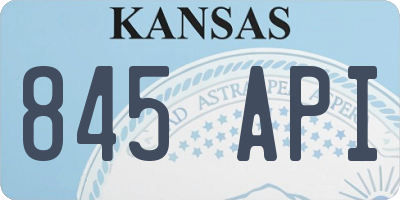 KS license plate 845API