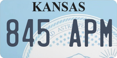 KS license plate 845APM