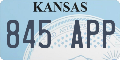 KS license plate 845APP