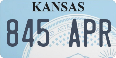 KS license plate 845APR
