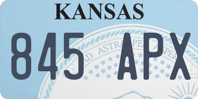 KS license plate 845APX