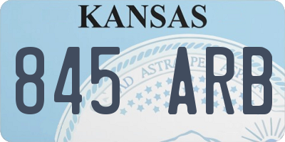 KS license plate 845ARB