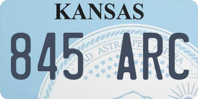 KS license plate 845ARC