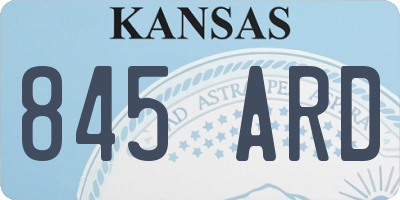 KS license plate 845ARD
