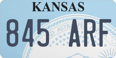 KS license plate 845ARF