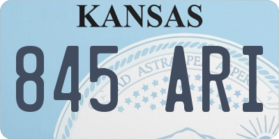KS license plate 845ARI