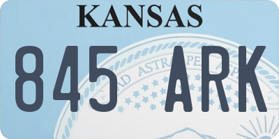 KS license plate 845ARK