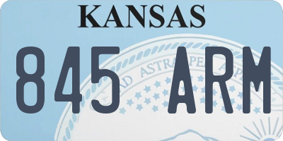 KS license plate 845ARM
