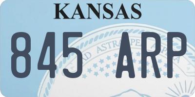 KS license plate 845ARP