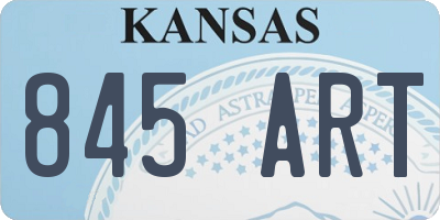 KS license plate 845ART