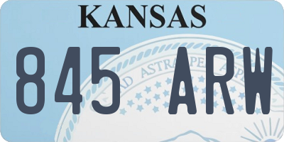 KS license plate 845ARW