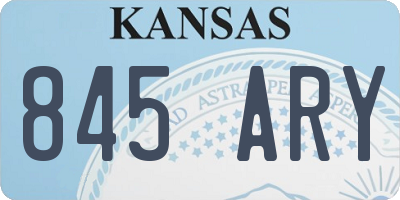KS license plate 845ARY