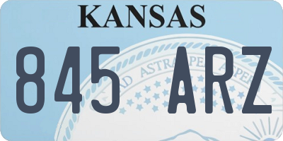 KS license plate 845ARZ