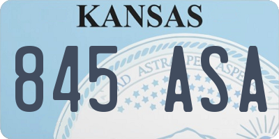 KS license plate 845ASA