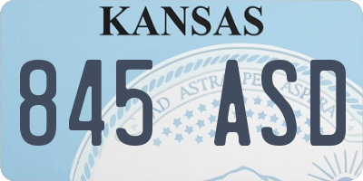 KS license plate 845ASD