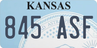 KS license plate 845ASF
