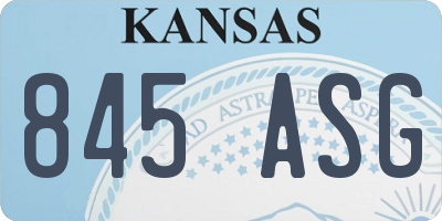 KS license plate 845ASG