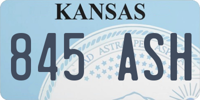 KS license plate 845ASH