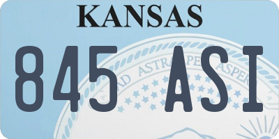 KS license plate 845ASI