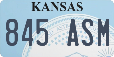 KS license plate 845ASM