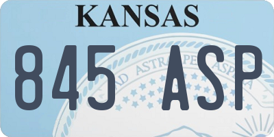 KS license plate 845ASP
