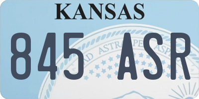 KS license plate 845ASR